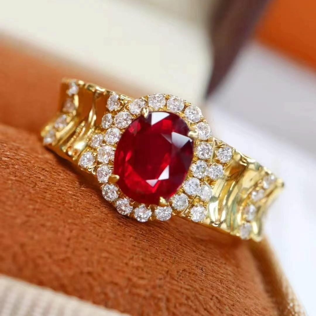 14k Gold 1.51 Ctw Natural Ruby & Diamond Ring (1 of 6)