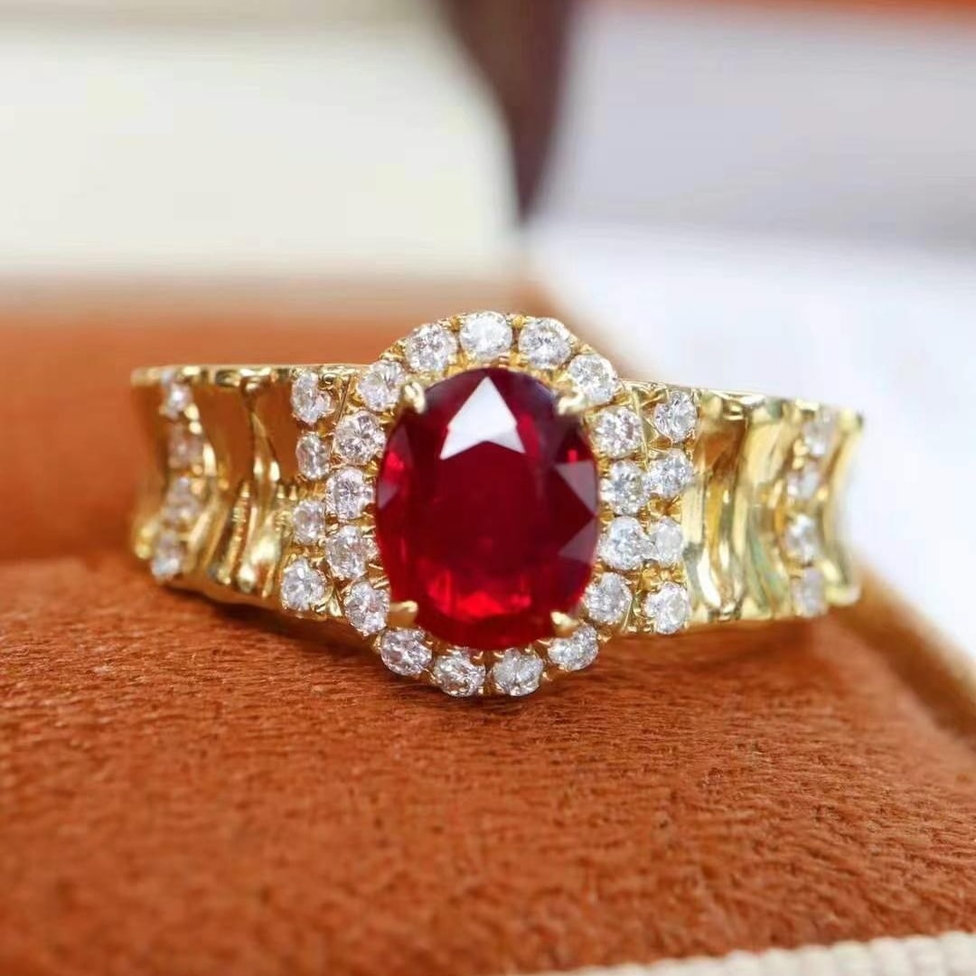 14k Gold 1.51 Ctw Natural Ruby & Diamond Ring - 3
