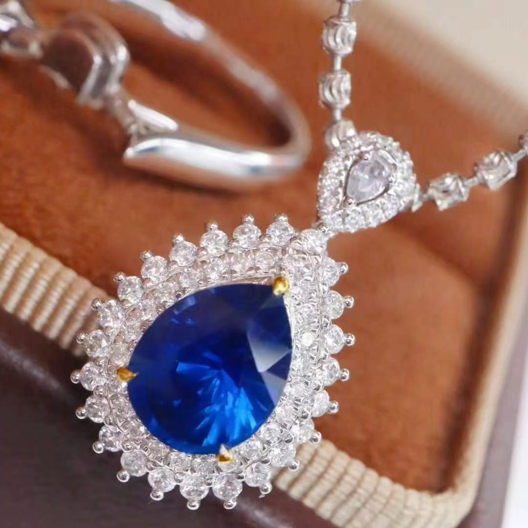 14k Gold 2.22 Ctw Natural Sapphire & Diamond Ring/pendant( Without Chain ) - 2