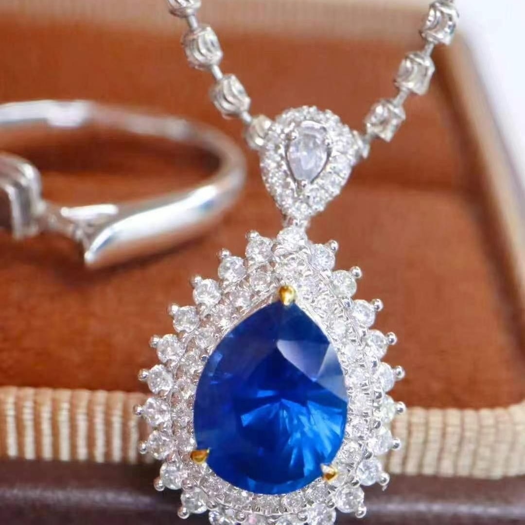 14k Gold 2.22 Ctw Natural Sapphire & Diamond Ring/pendant( Without Chain ) - 6