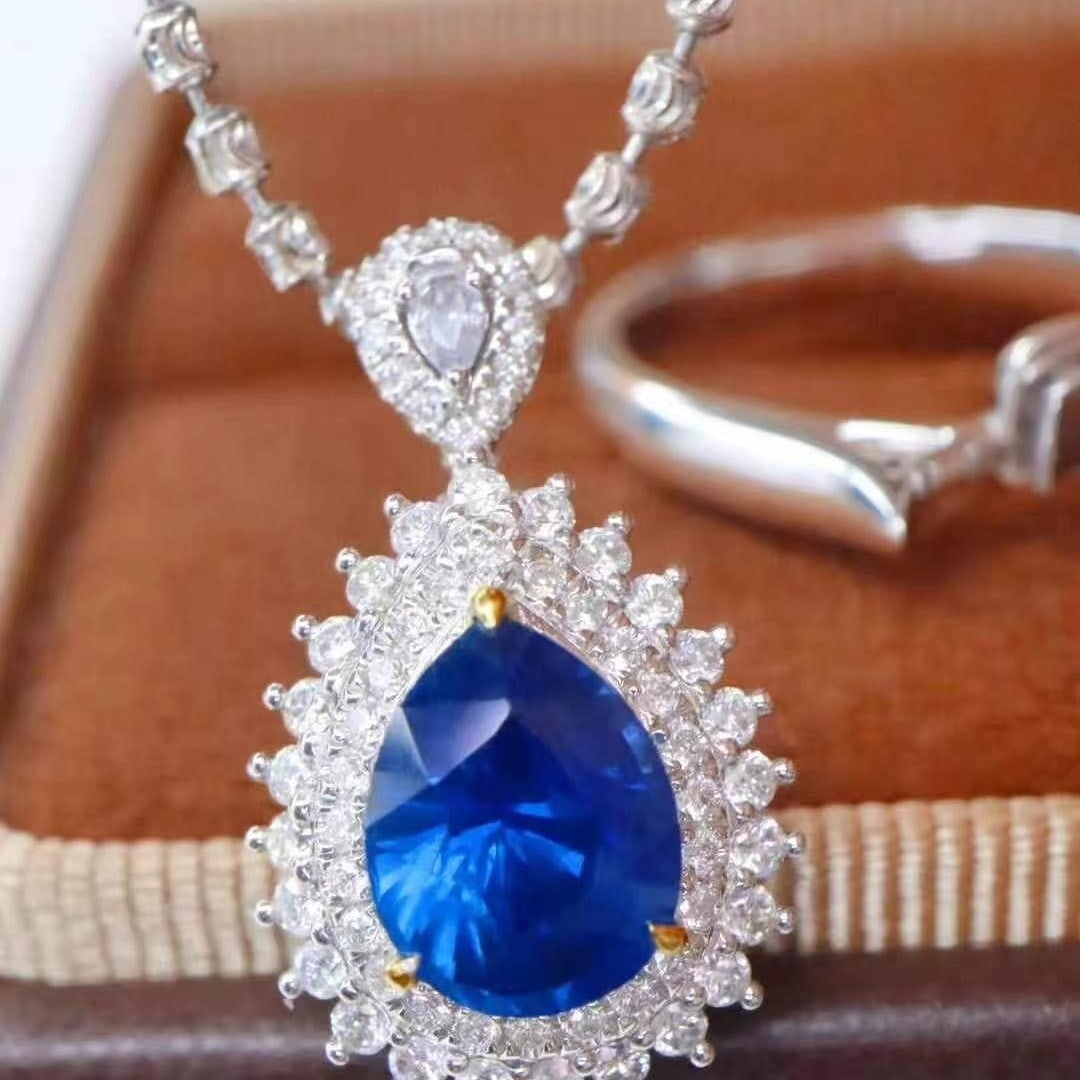 14k Gold 2.22 Ctw Natural Sapphire & Diamond Ring/pendant( Without Chain ) - 8