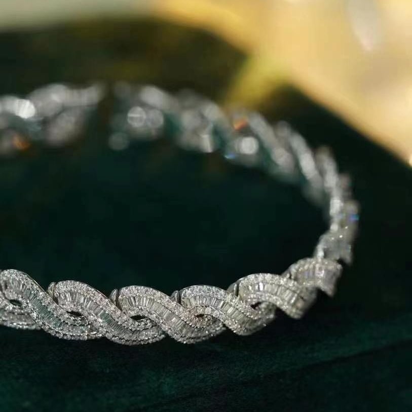 14k Gold 4.18 Ct Natural H Diamond Bracelet - 2