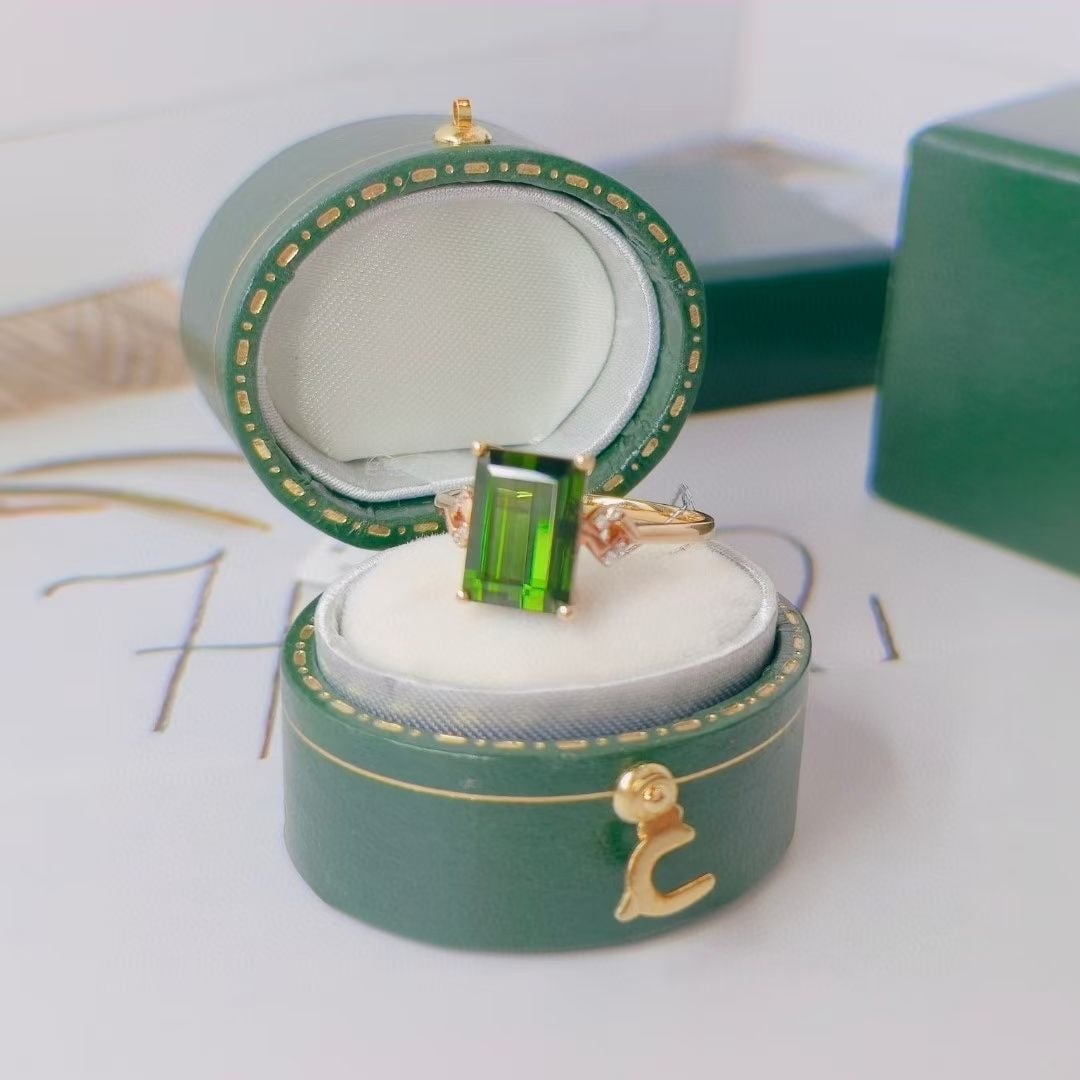 14k Gold 3.27 Ct Natural Tourmaline & Diamond Ring - 2