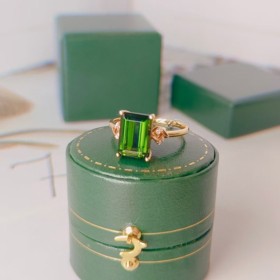 14k Gold 3.27 Ct Natural Tourmaline & Diamond Ring - 5