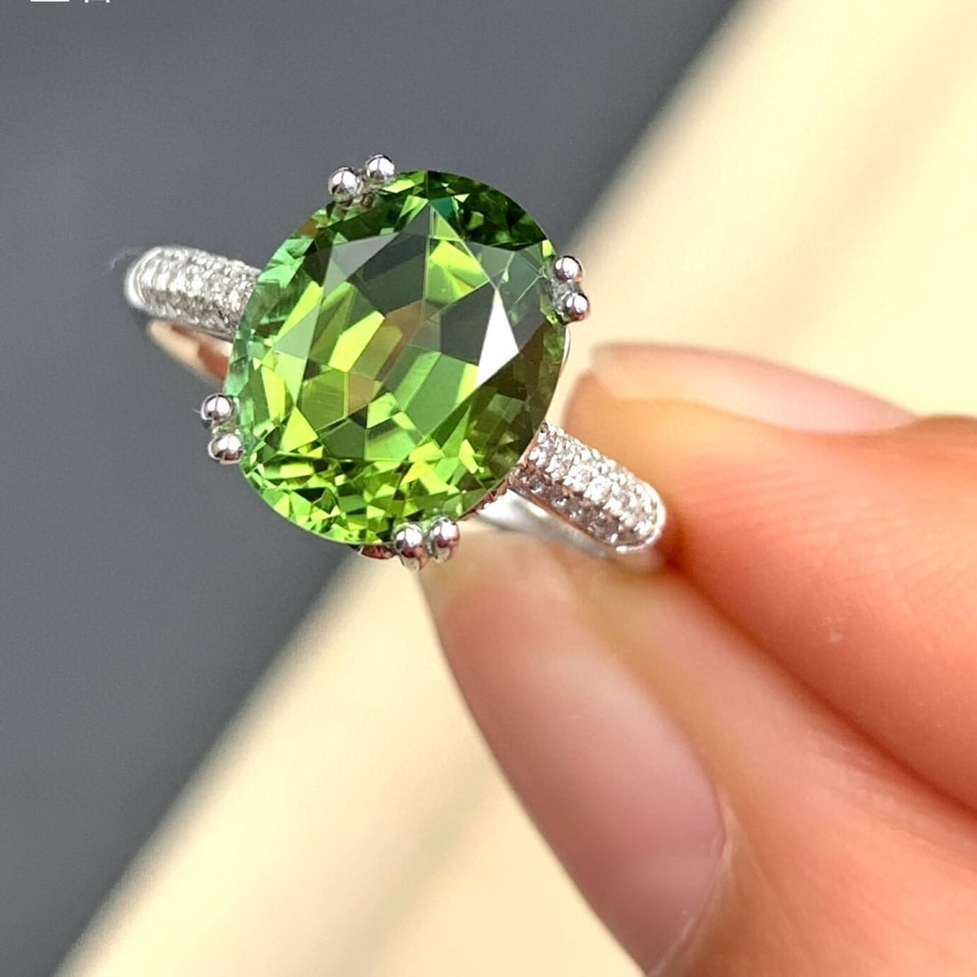 14k Gold 5.07 Ctw Natural Tourmaline & Diamond Ring - 4