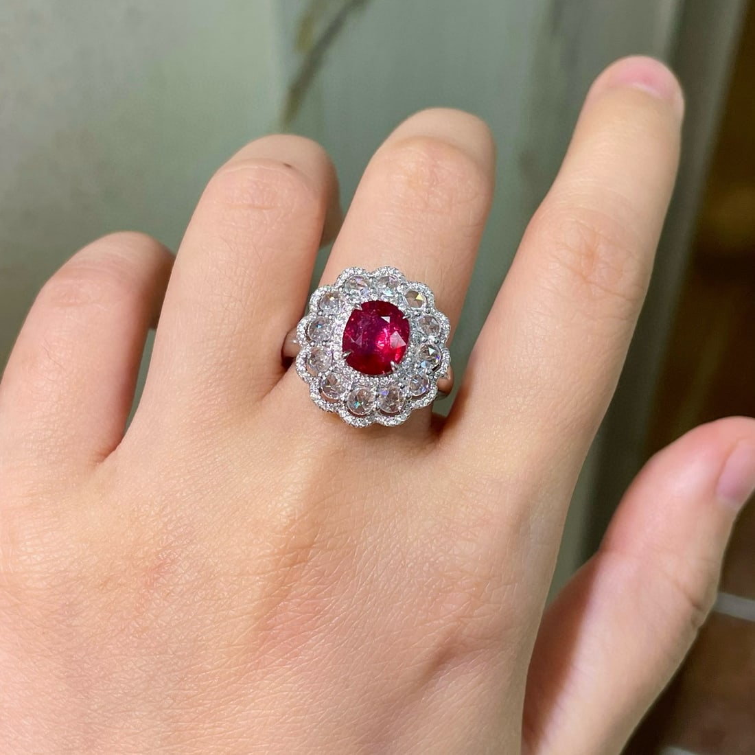 14k Gold 2.60 Ctw Natural Ruby & Diamond Ring - 2