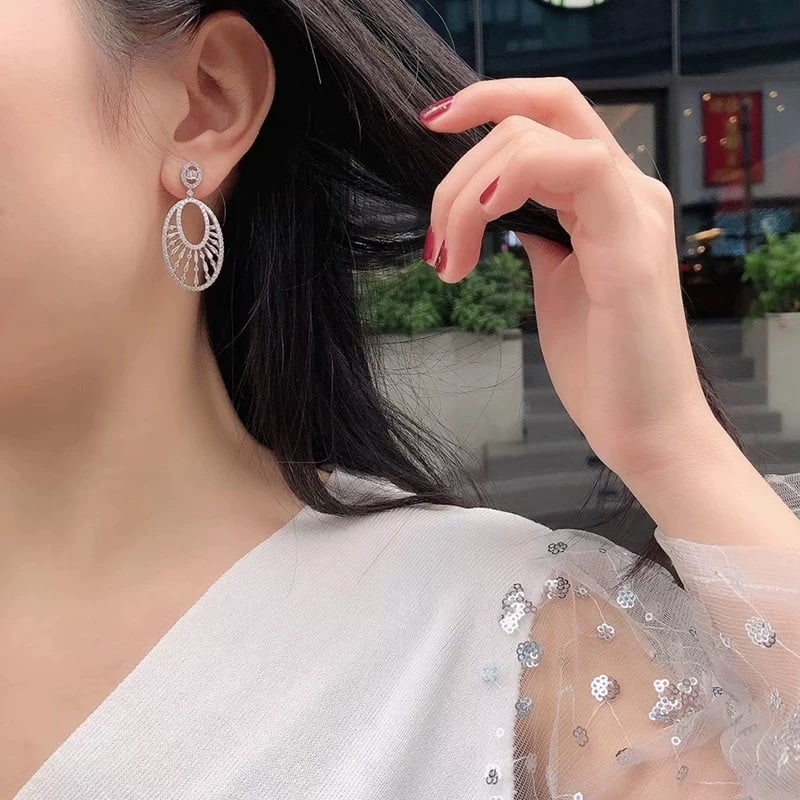 14k Gold 2.23 Ct Natural H Diamond Earrings - 4