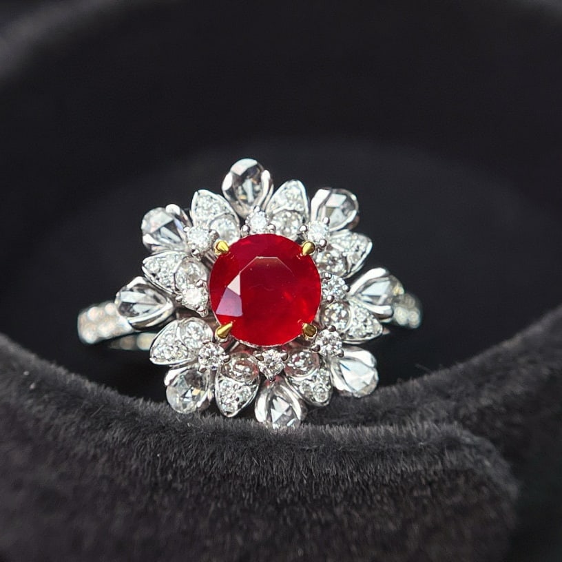 14k Gold 1.15 Ct Natural Ruby & Diamond Ring (1 of 9)