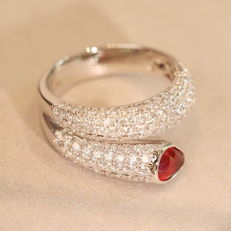 14k Gold 2.4 Ctw Natural Ruby & Diamond Ring - 4