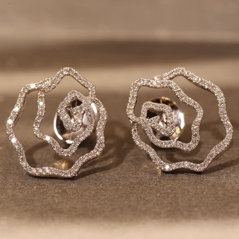 14k Gold 0.68 Ct Natural H Diamond Earrings (1 of 5)