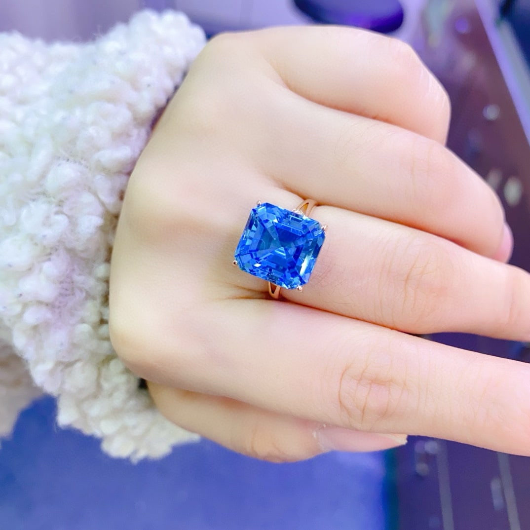 14k Gold 11.57 Ctw Natural Topaz & Diamond Ring - 4