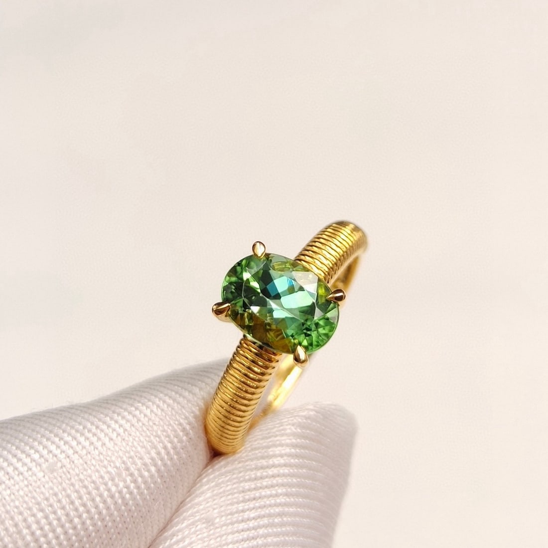 14k Gold 1.39 Ct Natural Tourmaline Ring - 4