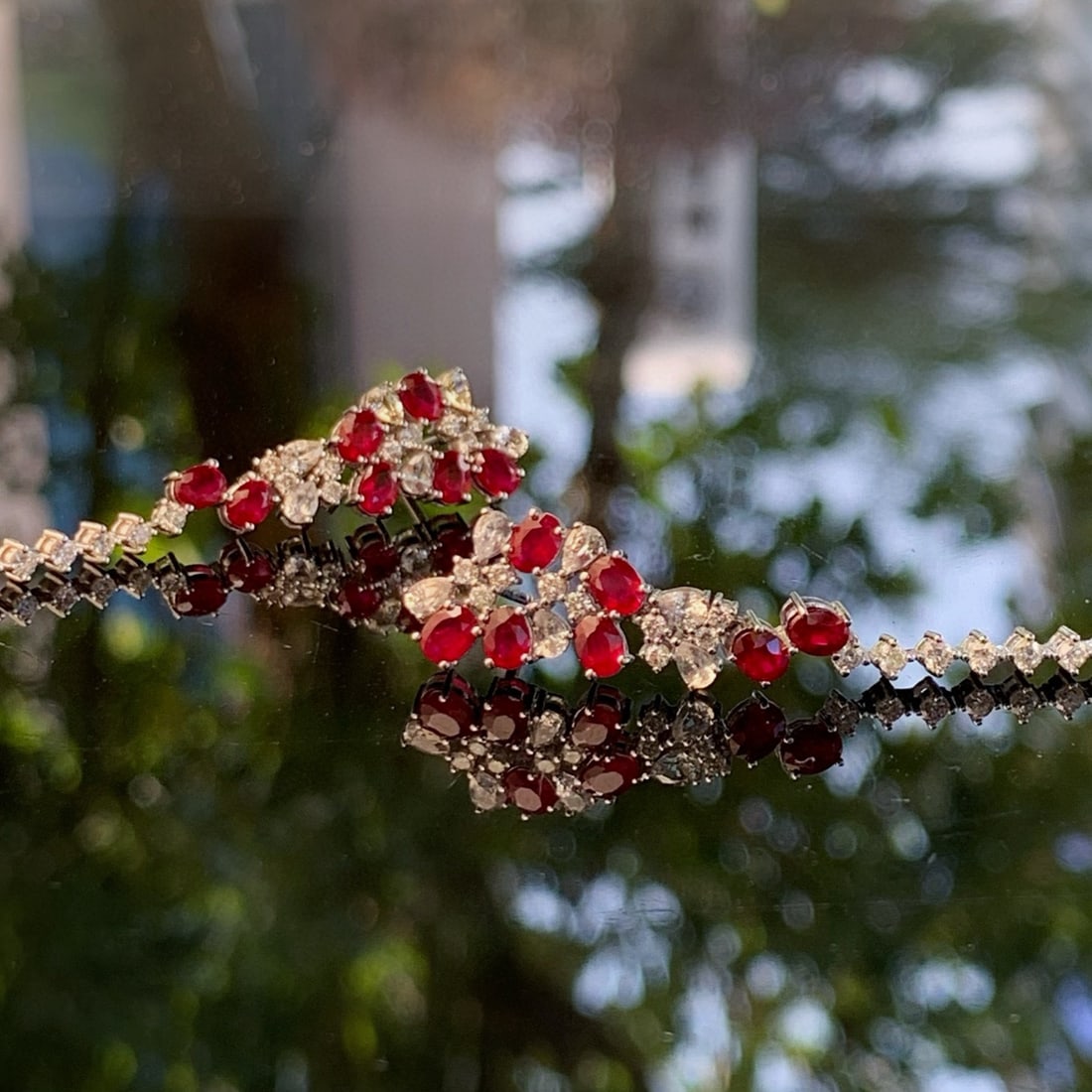 14k Gold 3.34 Ctw Natural Ruby & Sapphire Earrings - 4