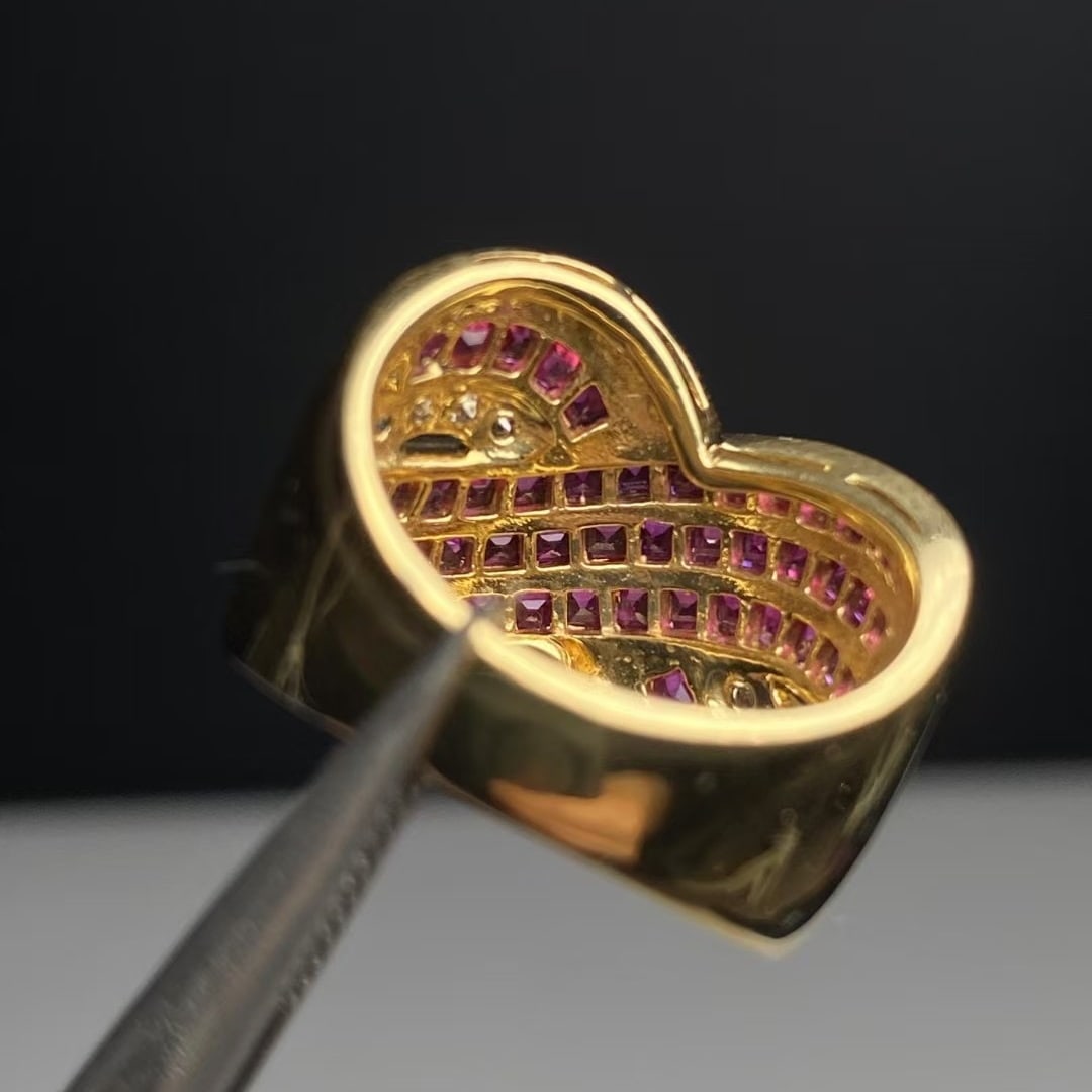 14k Gold 3.36 Ctw Natural Ruby & Diamond Ring - 2