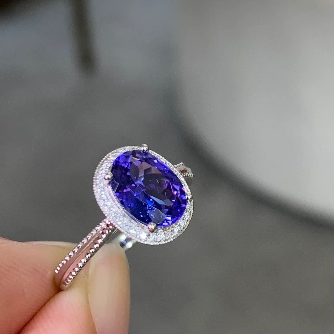 14k Gold 1.92 Ctw Natural Tanzanite & Diamond Ring - 2