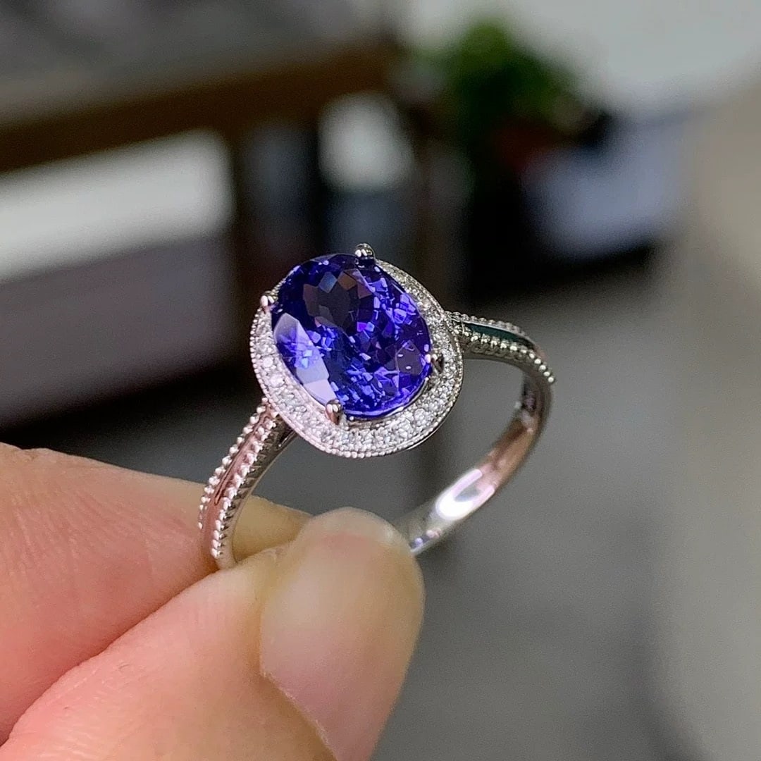 14k Gold 1.92 Ctw Natural Tanzanite & Diamond Ring - 5