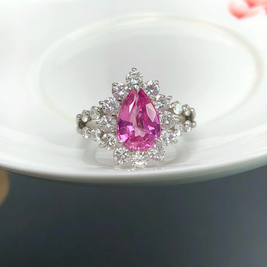 14k Gold 3.21 Ctw Natural Sapphire & Diamond Ring - 2