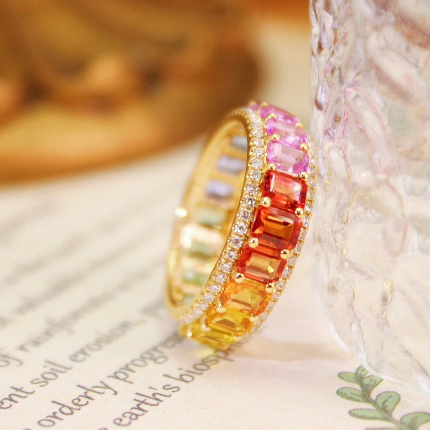 14k Gold 5.73 Ctw Natural Sapphire & Diamond Ring - 6