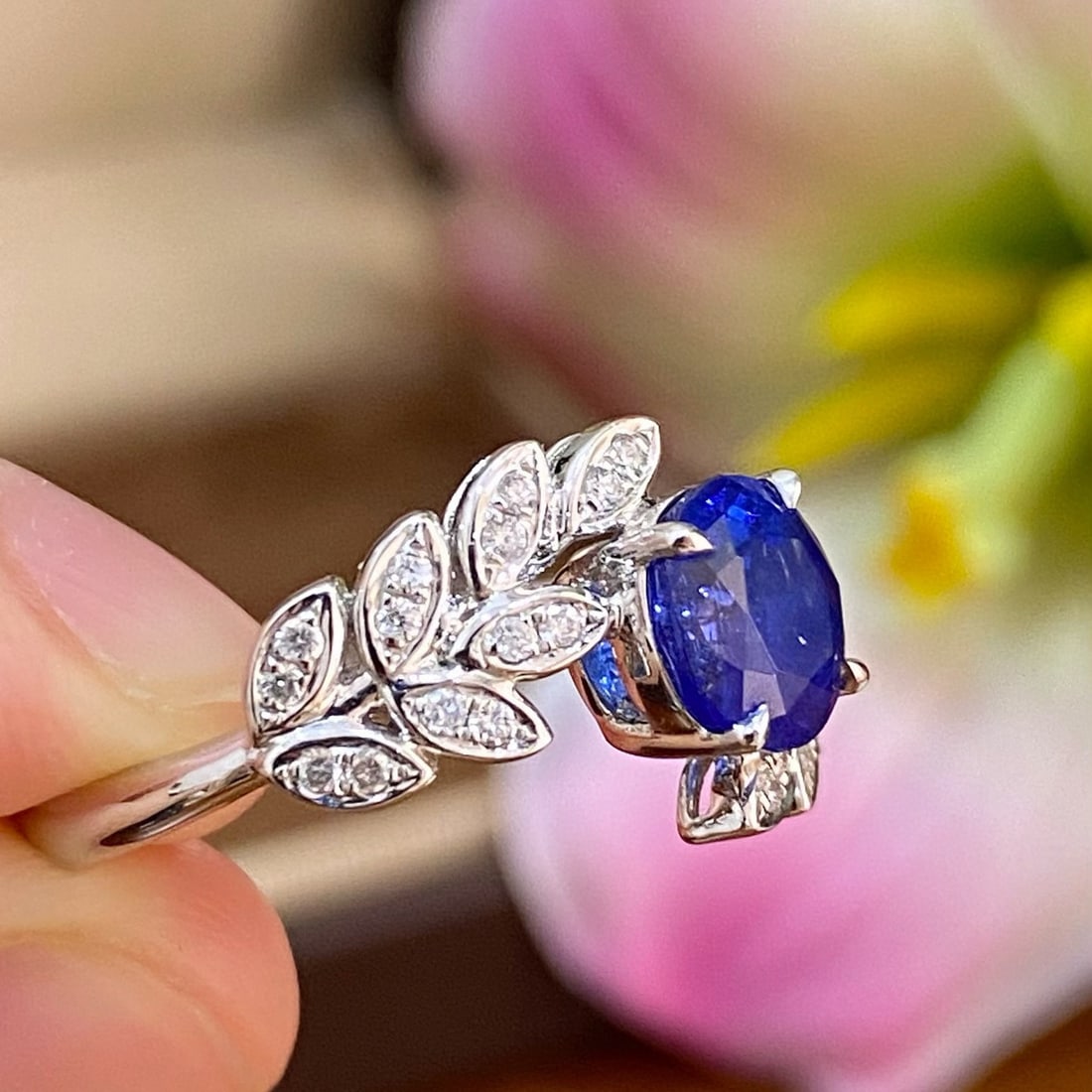 14k Gold 1.82 Ctw Natural Sapphire & Diamond Ring - 2