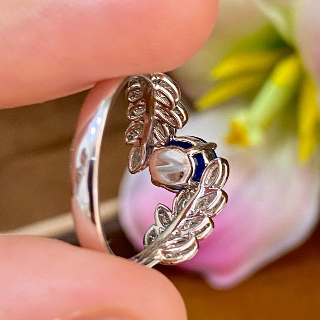 14k Gold 1.82 Ctw Natural Sapphire & Diamond Ring - 4