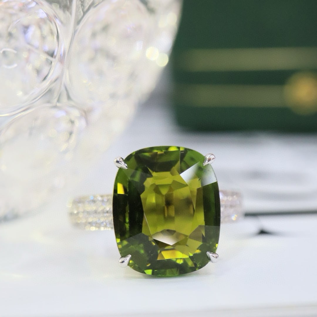 14k Gold 6.80 Ctw Natural Tourmaline & Diamond Ring - 6