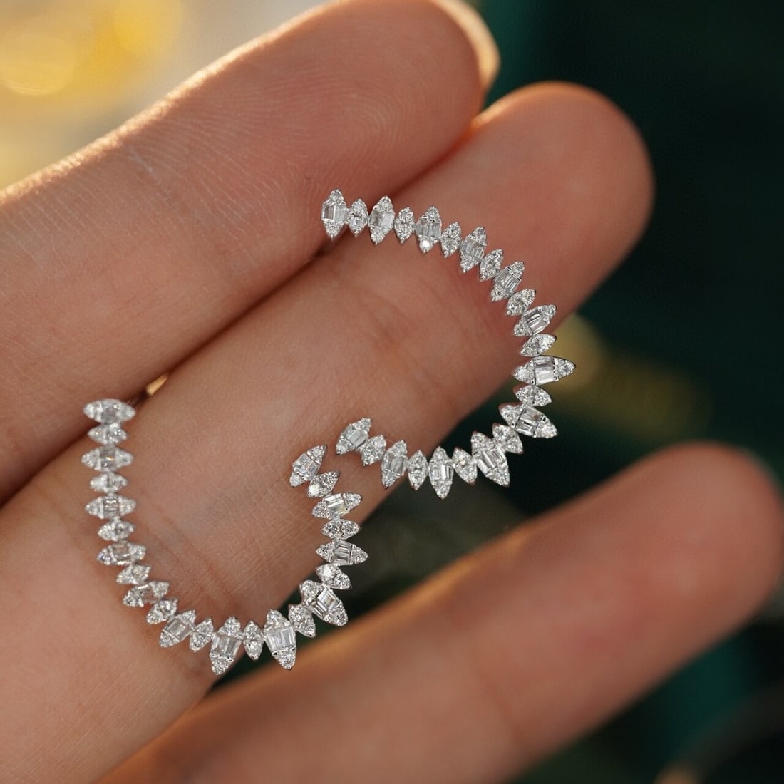 14k Gold 0.58 Ct Natural H Diamond Earrings - 6