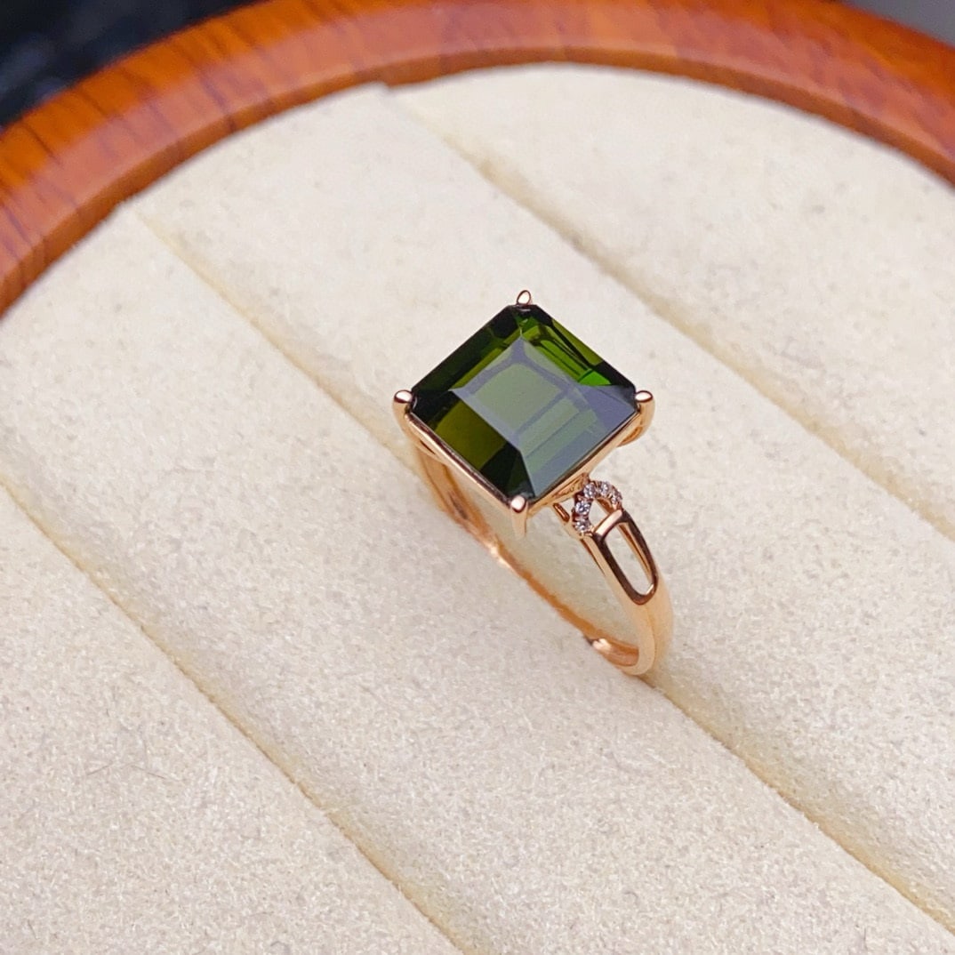 14k Gold 4.13 Ctw Natural Tourmaline & Diamond Ring - 5