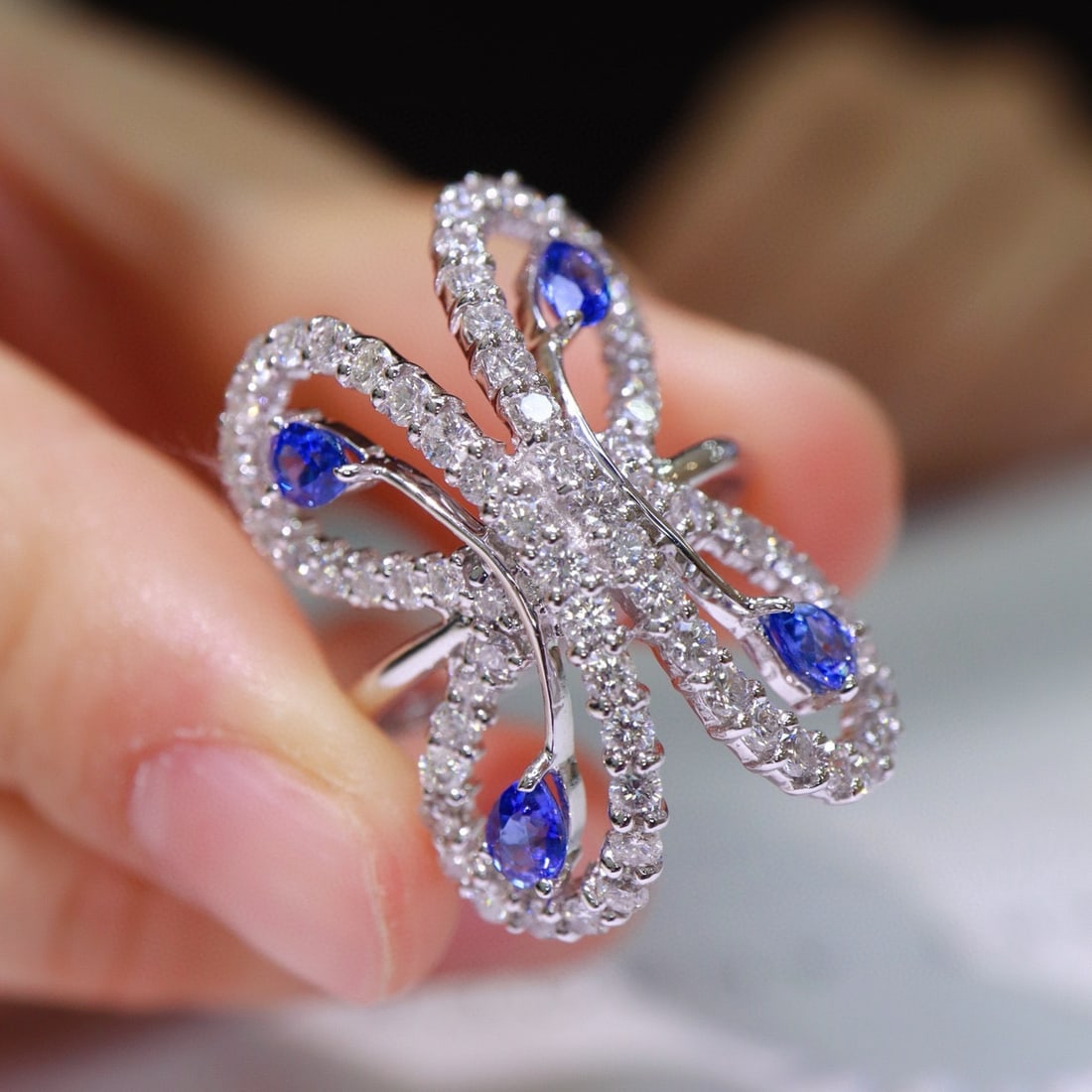 14k Gold 2.81 Ctw Natural Sapphire & Diamond Ring - 3