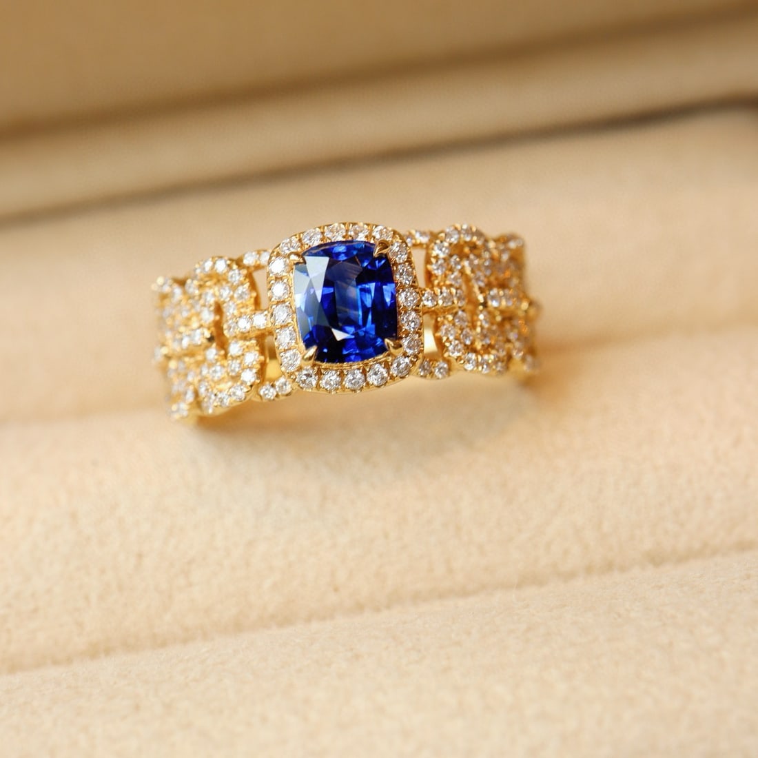 14k Gold 1.12 Ctw Natural Sapphire & Diamond Ring - 6
