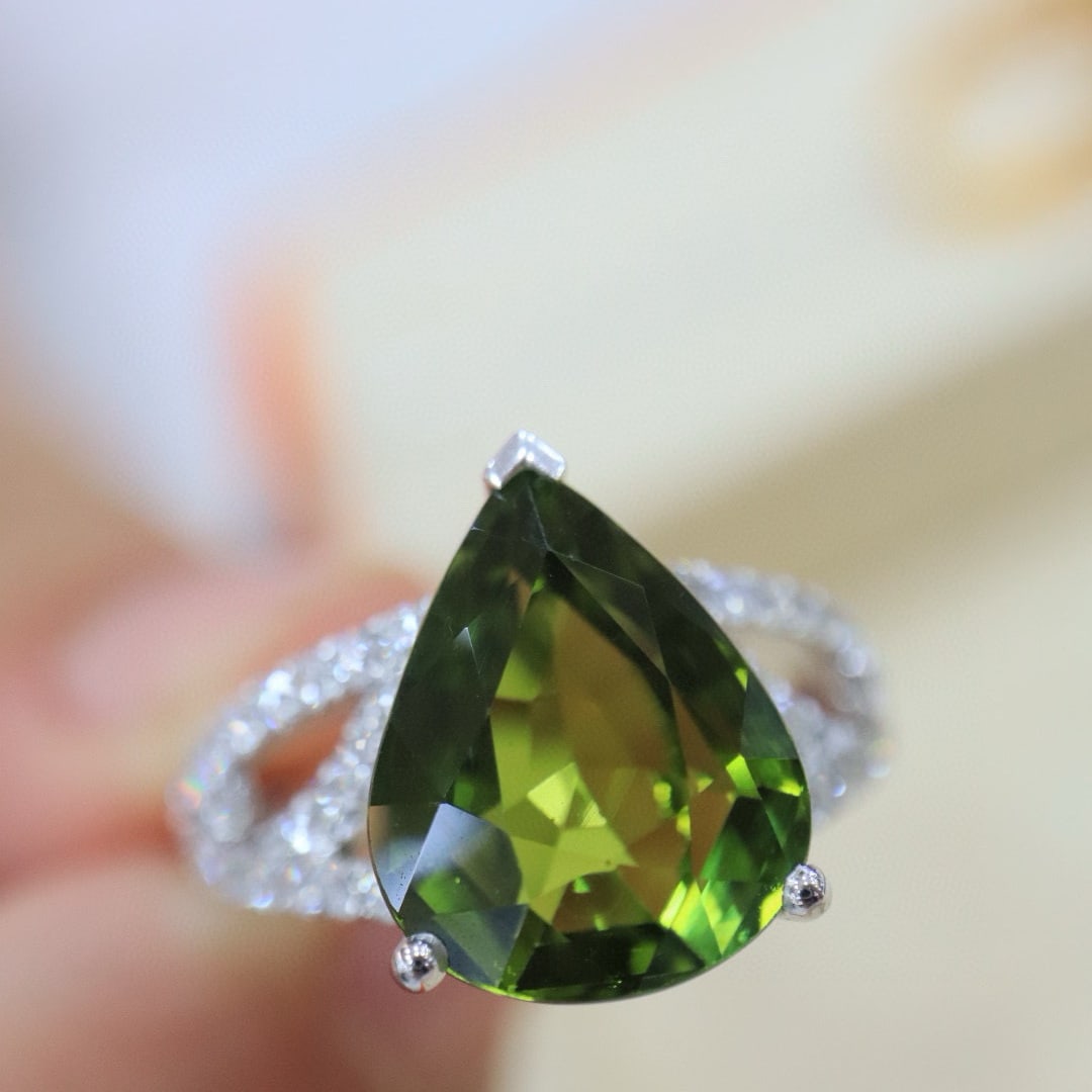 14k Gold 5.90 Ctw Natural Tourmaline & Diamond Ring - 2