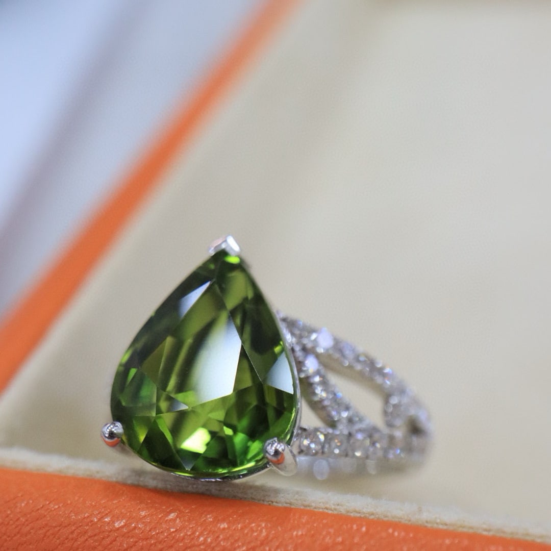 14k Gold 5.90 Ctw Natural Tourmaline & Diamond Ring - 4