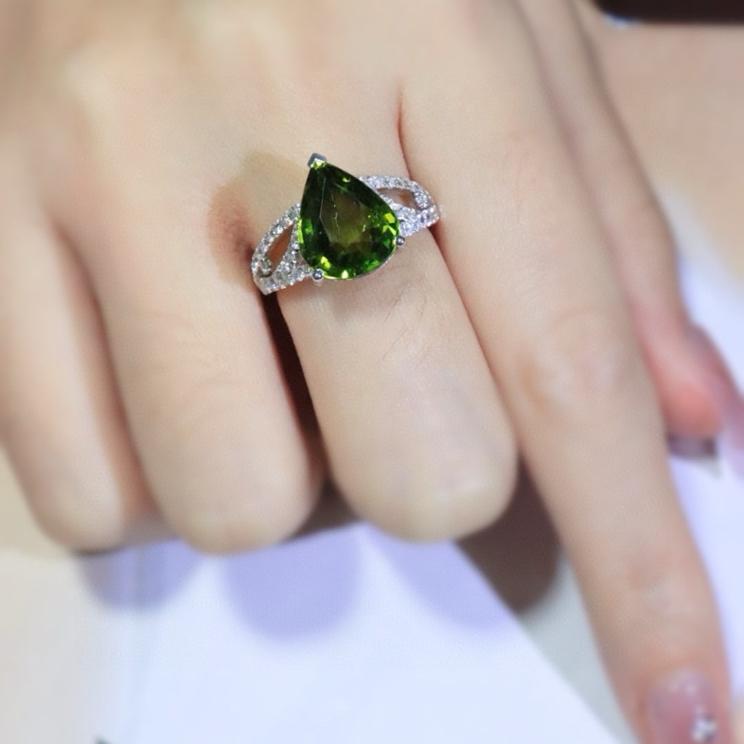 14k Gold 5.90 Ctw Natural Tourmaline & Diamond Ring - 7