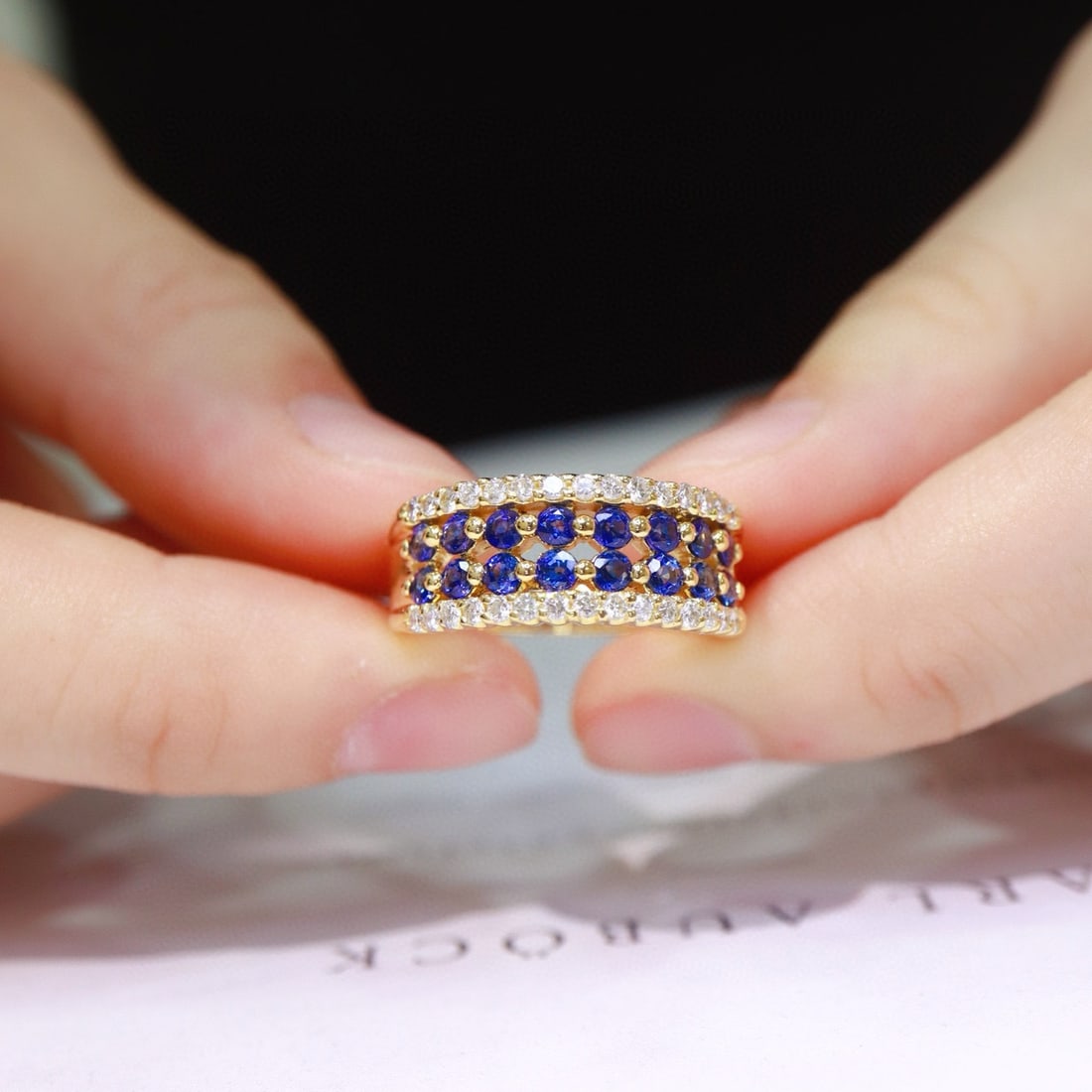 14k Gold 1.54 Ctw Natural Sapphire & Diamond Ring - 6