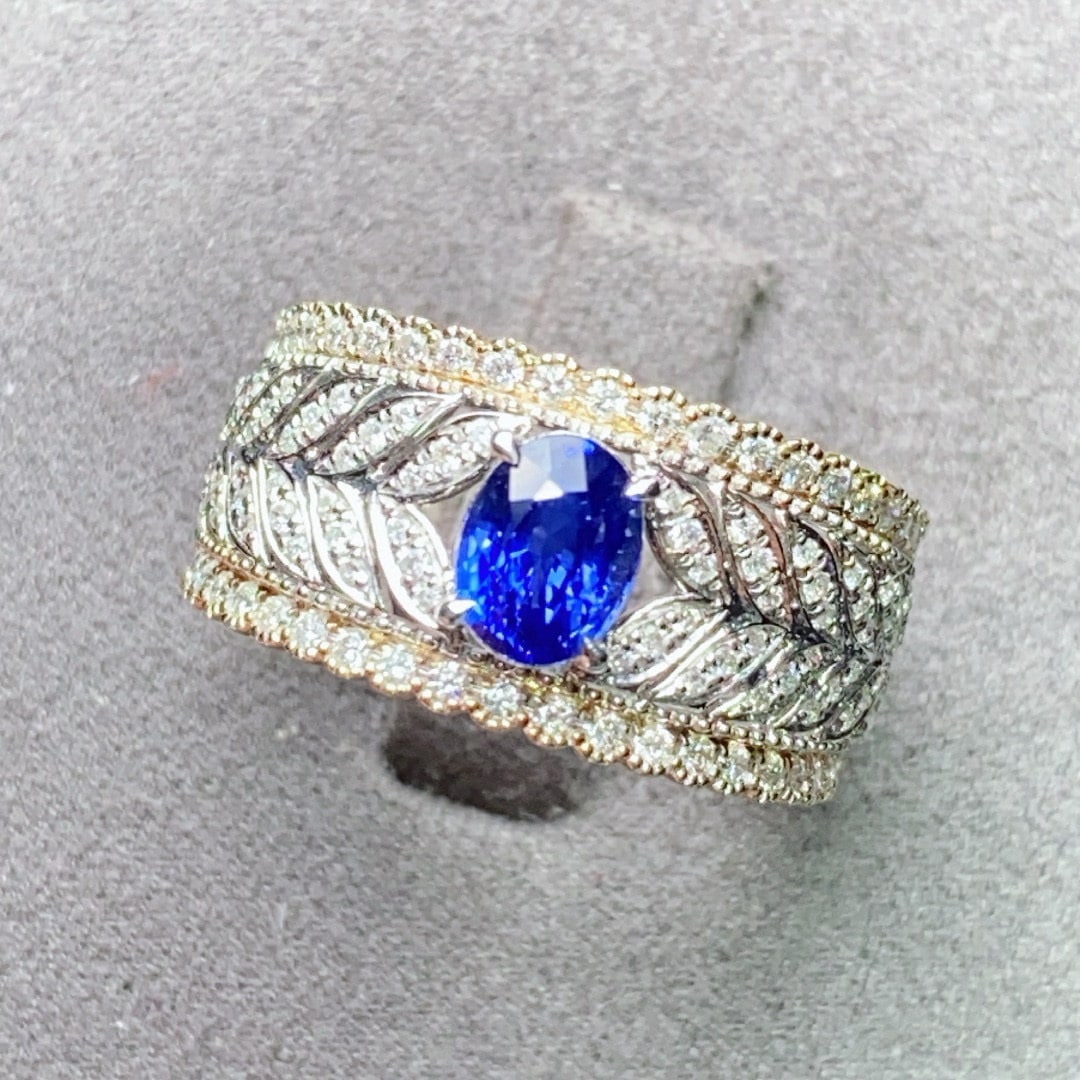 14k Gold 1.75 Ctw Natural Sapphire & Diamond Ring (1 of 5)
