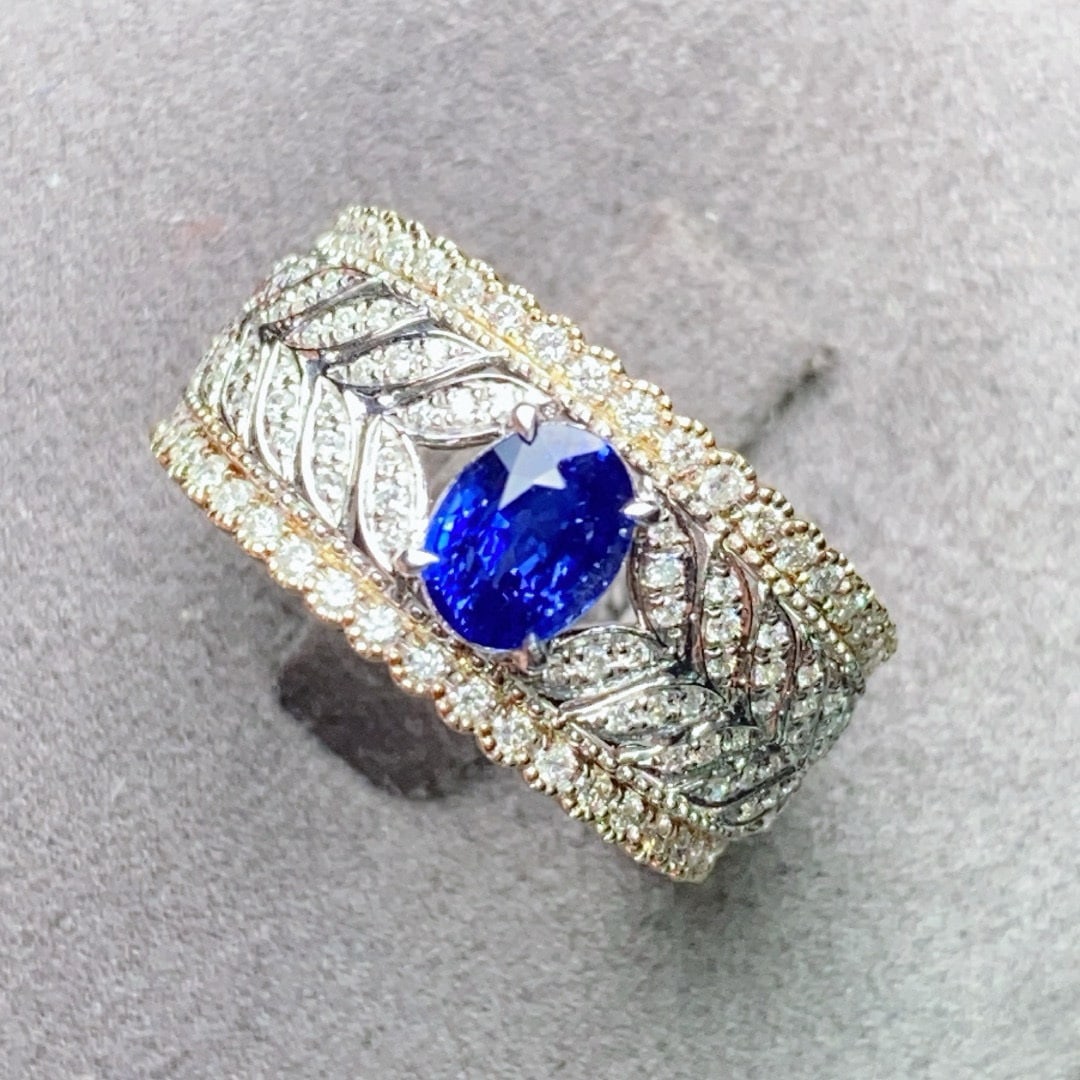 14k Gold 1.75 Ctw Natural Sapphire & Diamond Ring - 3