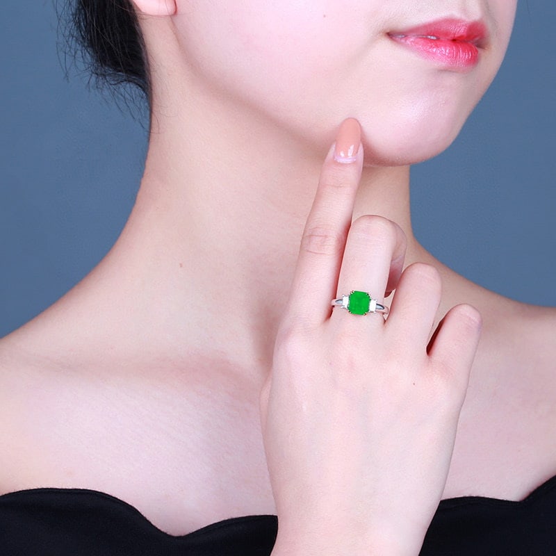 14k Gold 2.45 Ctw Natural Emerald & Diamond Ring - 5