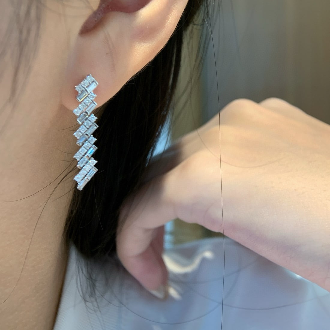 14k Gold 1 Ct Natural H Diamond Earrings - 5