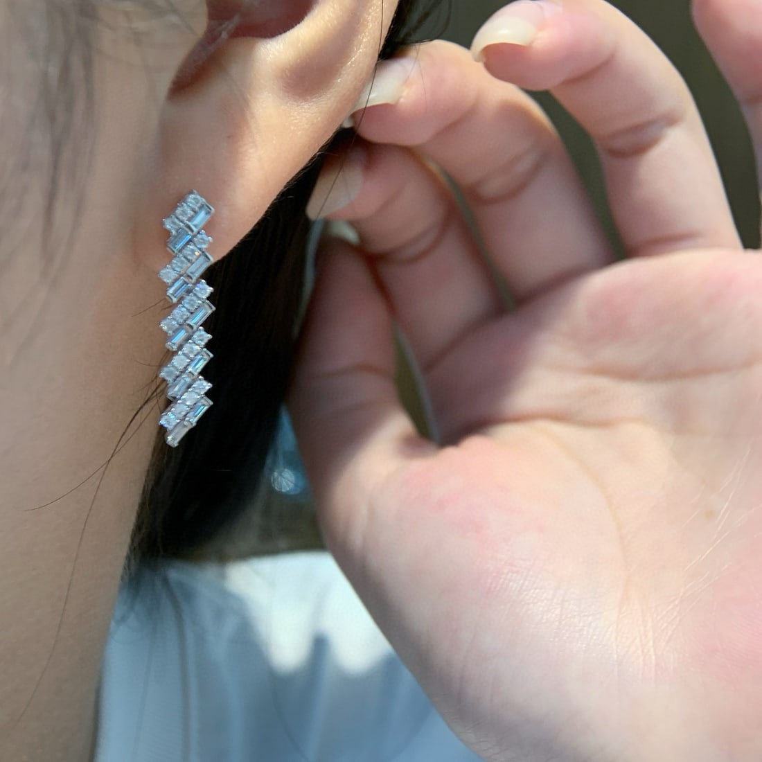 14k Gold 1 Ct Natural H Diamond Earrings - 8