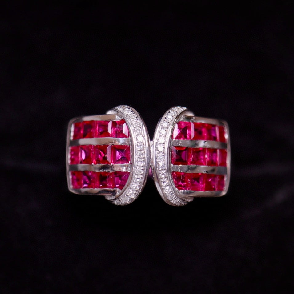 14k Gold 1.26 Ct Natural Ruby & Diamond Ring - 5