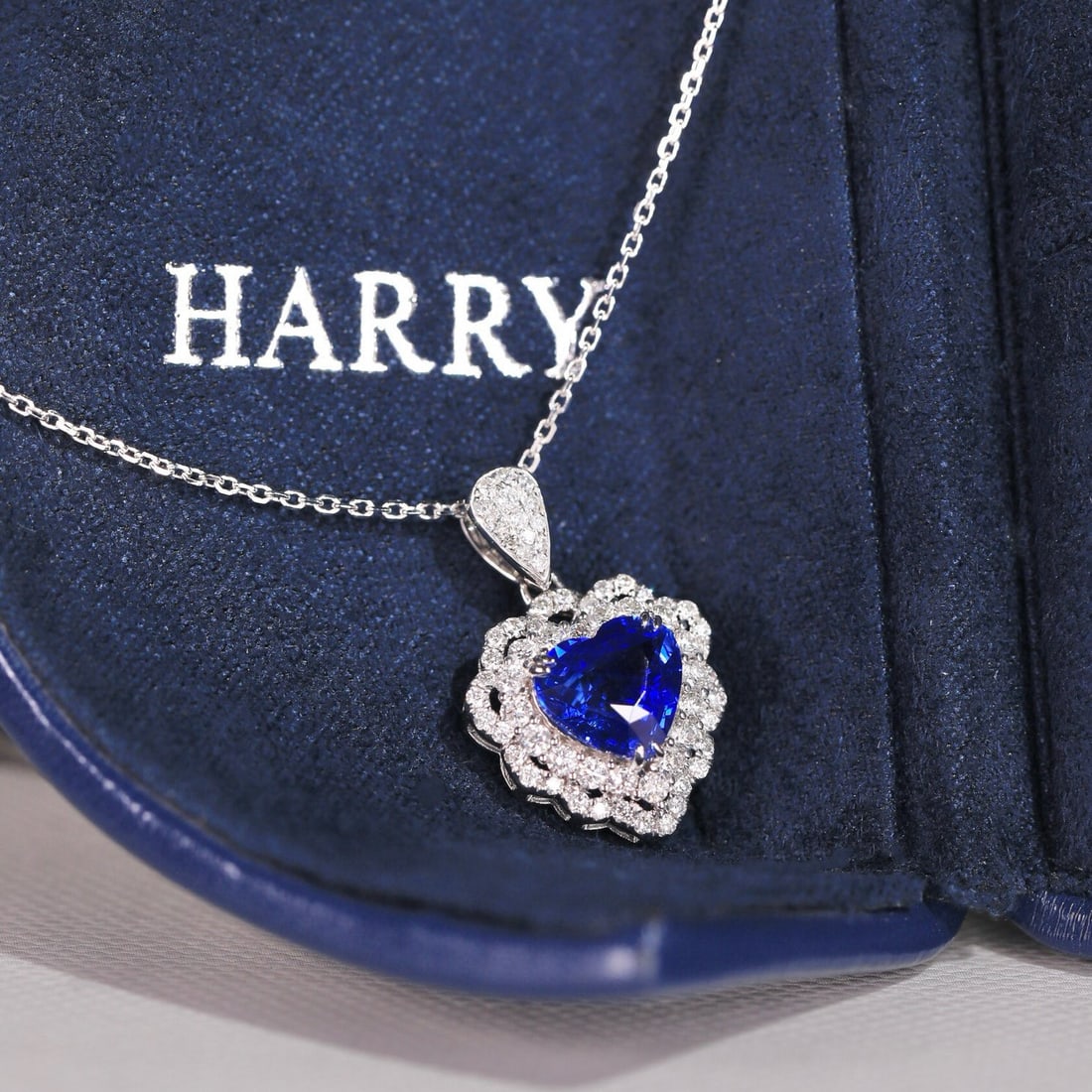 14k Gold 2.00 Ctw Natural Sapphire & Diamond Pendant( Without Chain ) - 3