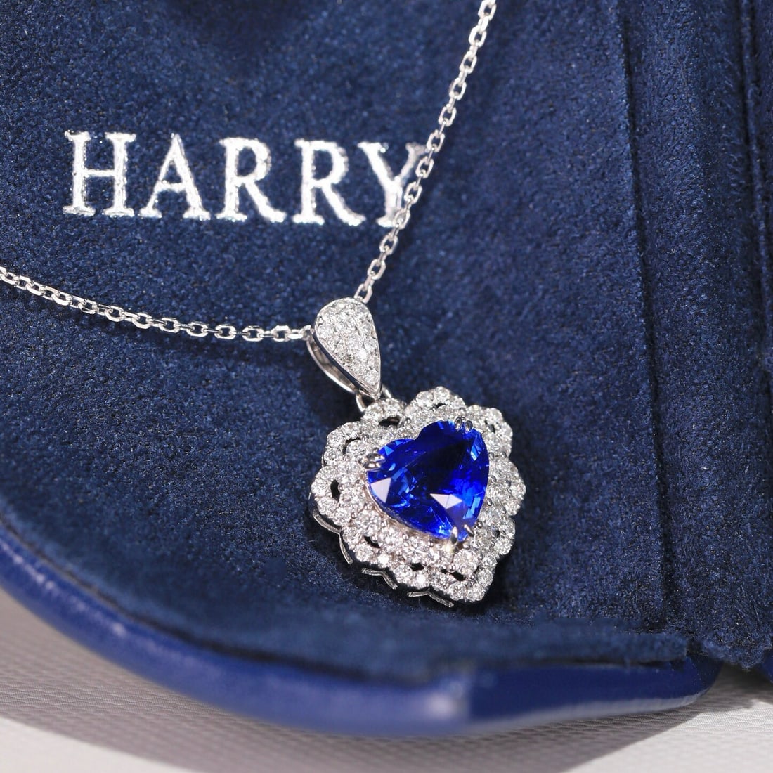 14k Gold 2.00 Ctw Natural Sapphire & Diamond Pendant( Without Chain ) - 5