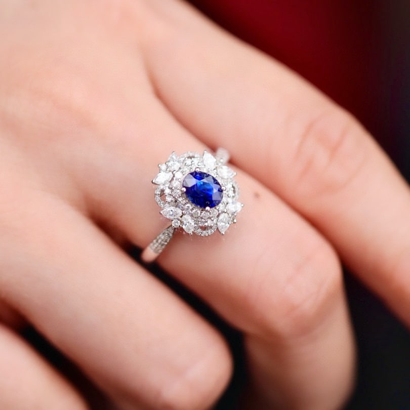 14k Gold 1.83 Ctw Natural Sapphire & Diamond Ring - 5