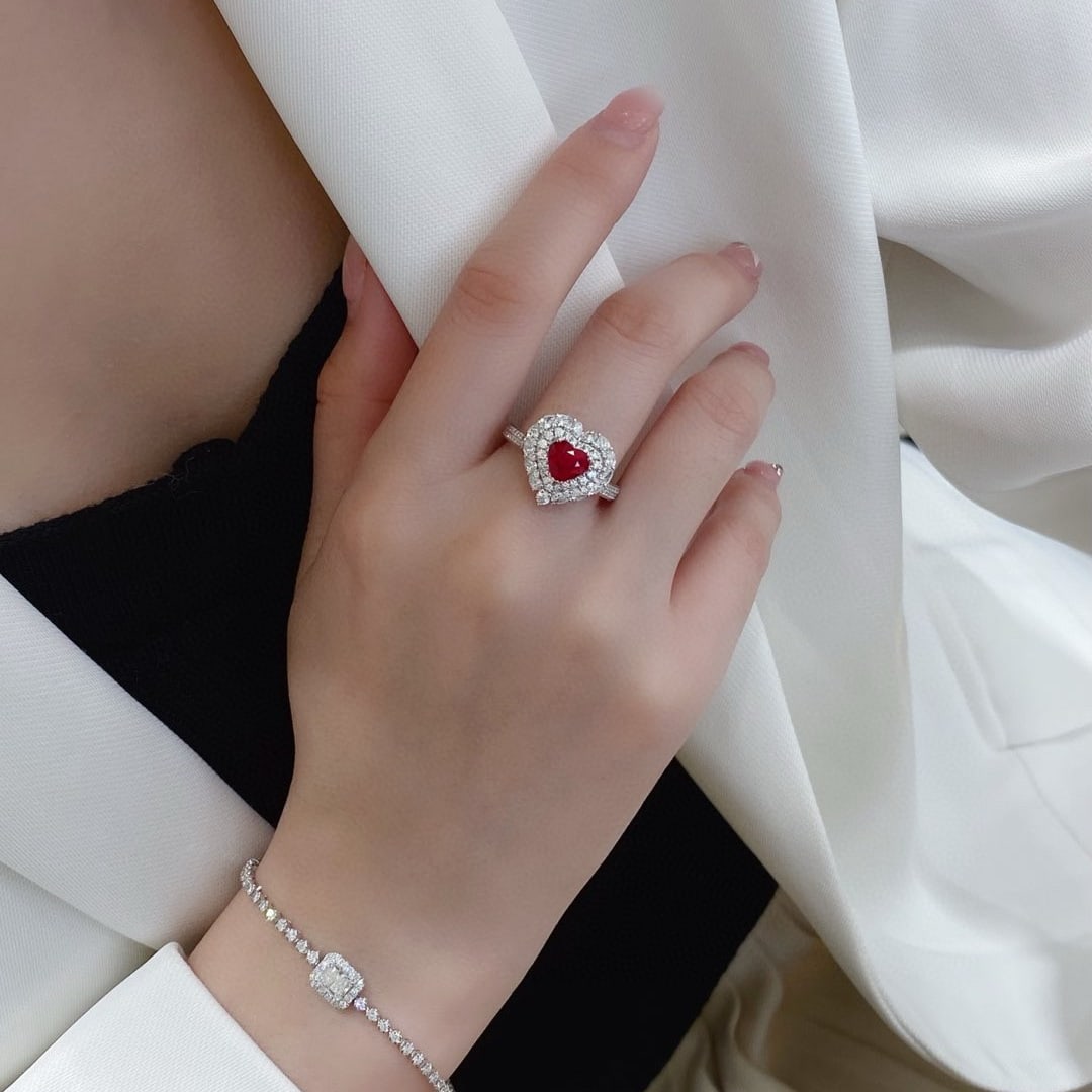 14k Gold 2.34 Ctw Natural Ruby & Diamond Ring/pendant( Without Chain ) - 2