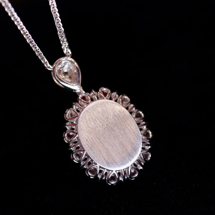 14k Gold 3.85 Ct Natural Tourmaline & Diamond Pendant( Without Chain ) - 6