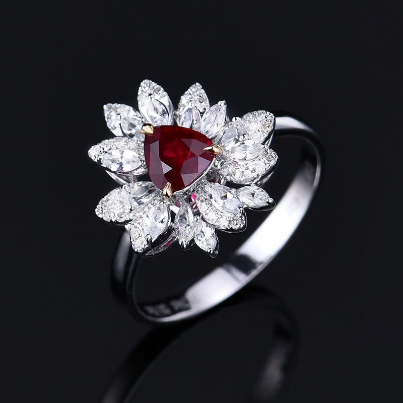 14k Gold 1.20 Ctw Natural Ruby & Sapphire Ring - 5