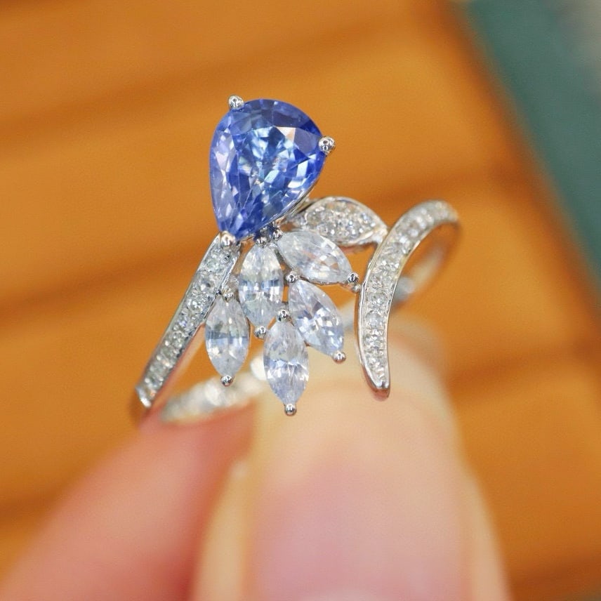 14k Gold 1.38 Ctw Natural Sapphire & Sapphire Ring - 2