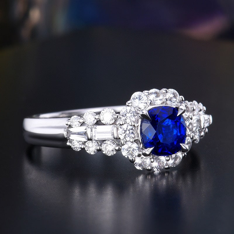 14k Gold 1.08 Ctw Natural Sapphire & Diamond Ring - 3