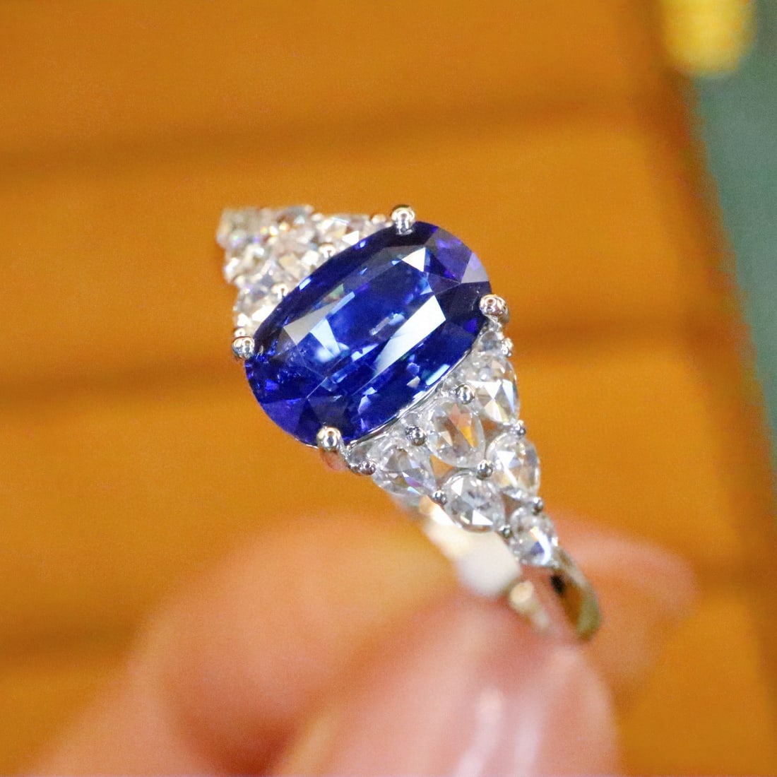 14k Gold 1.42 Ctw Natural Sapphire & Diamond Ring - 3