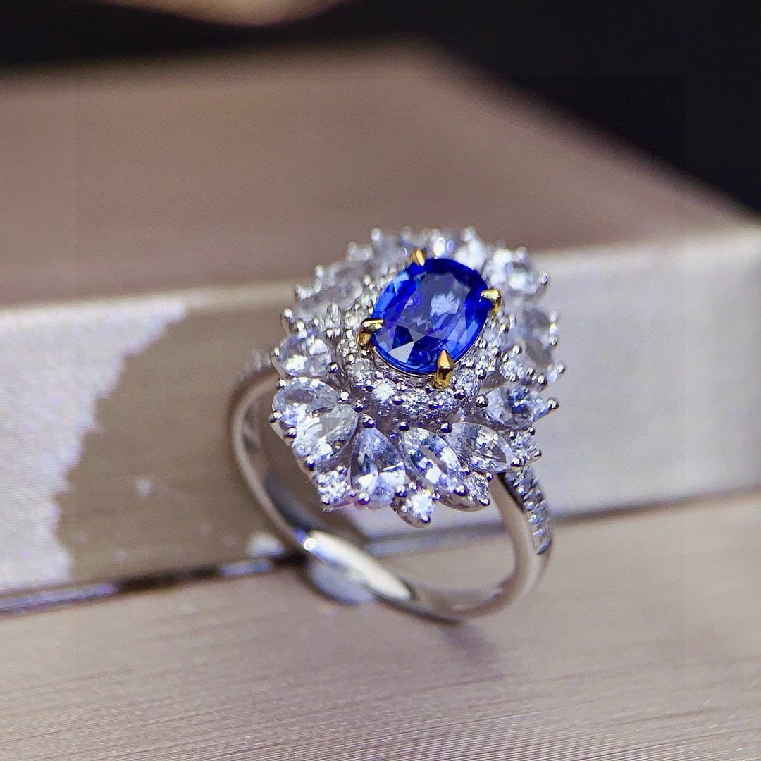 14k Gold 2.56 Ctw Natural Sapphire & Sapphire Ring - 6