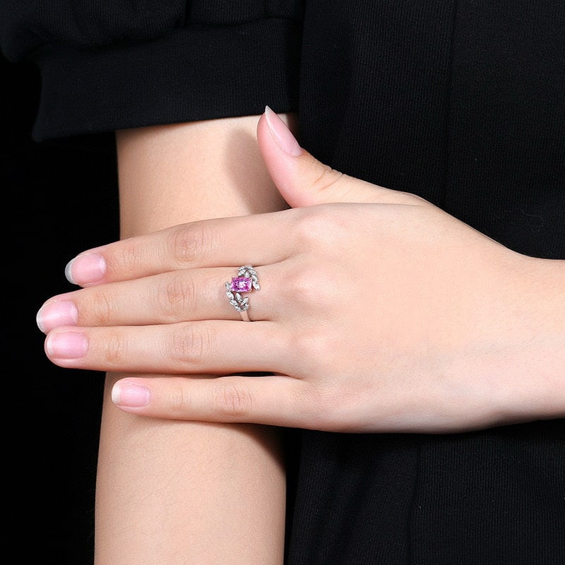 14k Gold 0.85 Ctw Natural Padparadscha Sapphire & Diamond Ring - 8